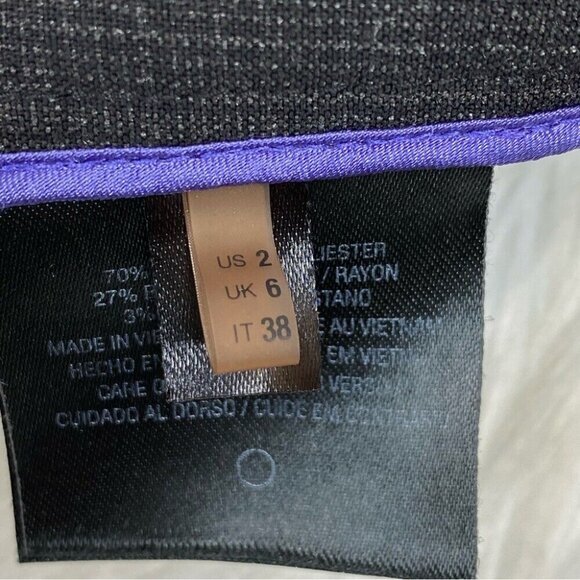 T Tahari Womens Size 2 Charcoal Gray Crosshatch Dress Pants Straight Leg Stretch - Picture 9 of 14